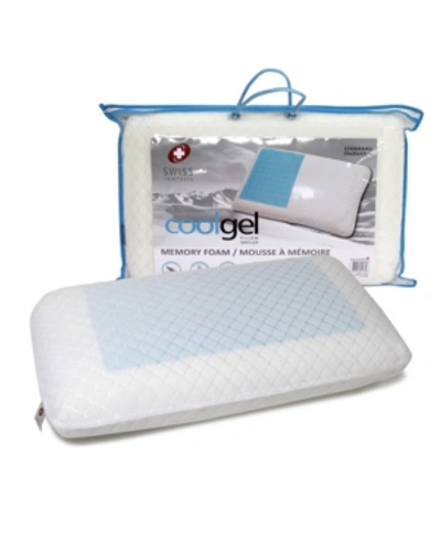 Swiss Comforts Cool Gel Memory Foam Pillow, 22"x14" In White