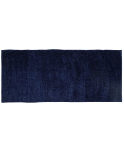 Addy Home Fashions Micro Shag Soft And Plush Oversized Bath Rug, 24" X 60" Bedding In Navy