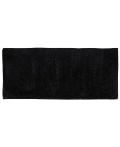 Addy Home Fashions Micro Shag Soft And Plush Oversized Bath Rug, 24" X 60" Bedding In Black