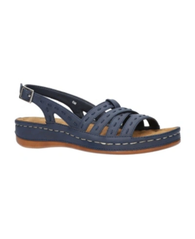 Easy Street Kehlani  Womens Flat Strappy Slingback Sandals In Blue