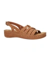 Easy Street Kehlani Womens Faux Leather Open Toe Wedge Sandals In Tan
