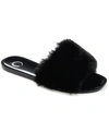 Journee Collection Dusk Faux Fur Slide Sandal In Black