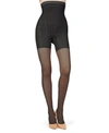 Memoi Super Shaper Control Top Sheer High Waist Pantyhose In Black