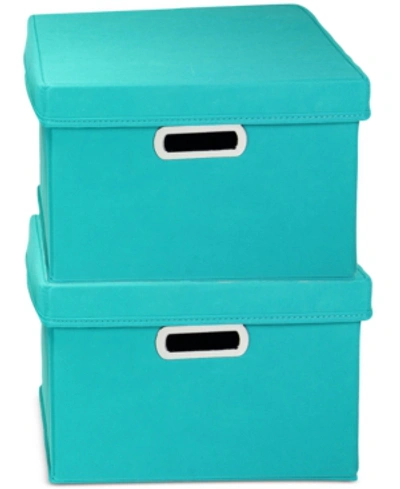 Household Essentials 2-pc. Storage Cube Set With Lids In Aqua