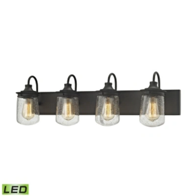 Elk Lighting Hamel 4 Light Vanity In Oil Rubbed Bronze With Clear Seedy Glass