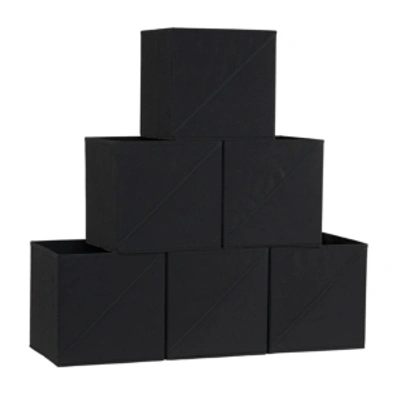 Household Essentials Diagonal Pull 6-pc. Collapsible Fabric Cubes In Black