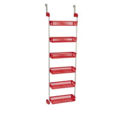 Household Essentials 6-basket Over-the-door Organizer In Red