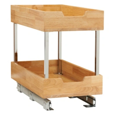 Household Essentials Glidez Wood 11.5" 2-tier Sliding Cabinet Organizer In Natural Honey