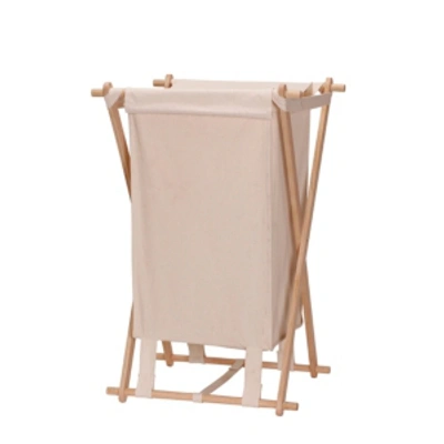 Household Essentials Collapsible Wood X-frame Laundry Hamper In Natural