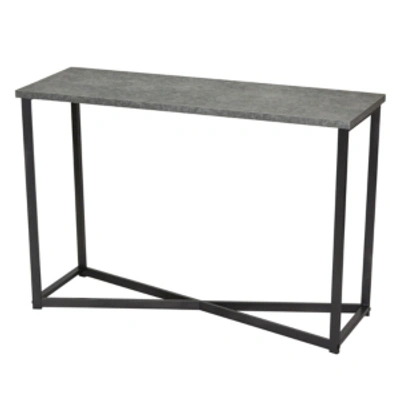 Household Essentials Slate Faux Concrete Sofa Table In Light Gray
