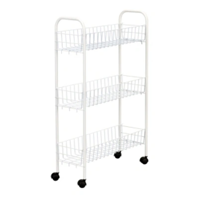 Household Essentials Slimline 3-shelf Utility Cart In White