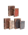 AB HOME ANTIQUE MULTI-COLORED BOOK BOXES, SET OF 6