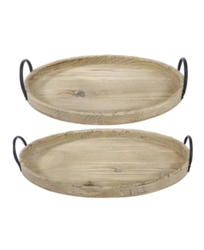 Ab Home Farmers Market Wooden Trays, Set Of 2 In Natural