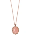 Effy Collection Effy Pink Opal (2 1/2 Ct.t.w.) And Diamond (1/10 Ct.t.w.) Pendant In 14k Rose Gold In Pink Opal