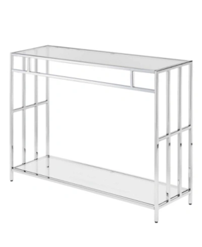 Convenience Concepts Mission Glass Console Table In Silver-tone