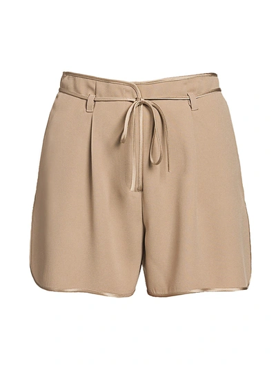 Moncler Envers Satin Tie-waist Shorts In Khaki