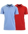 GALAXY BY HARVIC MEN'S TAG LESS DRY-FIT MOISTURE-WICKING POLO SHIRT, PACK OF 2