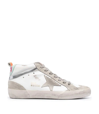 Golden Goose Mid-star Sneakers In White/taupe