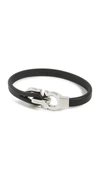 Ferragamo Gancini Bracelet In Black/silver