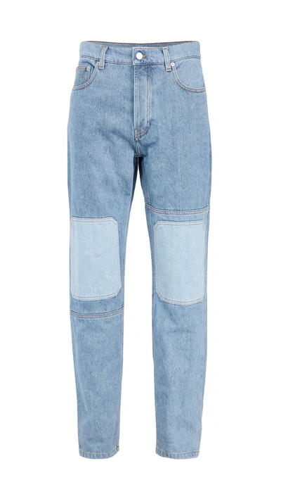 Jw Anderson Blue Patchwork Workwear Jeans