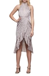 Good American Leopard Print Halter Dress In Honeyleopard001