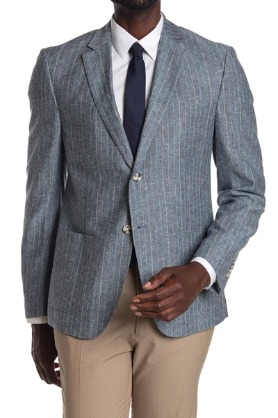 ORIGINAL PENGUIN BLUE PINSTRIPE TWO BUTTON NOTCH LAPEL SLIM FIT BLAZER 192861621514