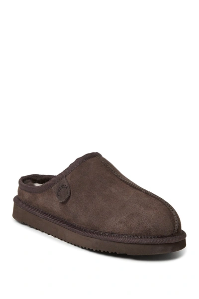 Fireside By Dearfoams Grafton Genuine Shearling Clog In Coffee