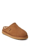 Fireside By Dearfoams Grafton Genuine Shearling Lined Clog In Chestnut