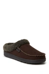 Dearfoams Brendan Microfiber Faux Fur Lined Clog Slipper In Coffee