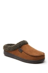 Dearfoams Men's Brendan Microsuede Moc Toe Clog Slippers Men's Shoes In Chestnut
