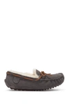 Fireside By Dearfoams Victor Genuine Shearling Moccasin In Grey