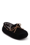 Fireside By Dearfoams Victor Genuine Shearling Moccasin In Black