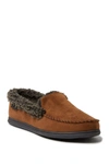 Dearfoams Microfiber Pile Lined Moccasin In Chestnut