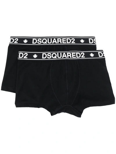 Dsquared2 Logo Waistband Briefs In Black