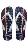 Havaianas Top Nautical Flip Flop In Navy Blue/ White/ Apache Red