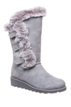 Bearpaw Genevieve Faux Fur Wedge Boot In Gray Fog 051
