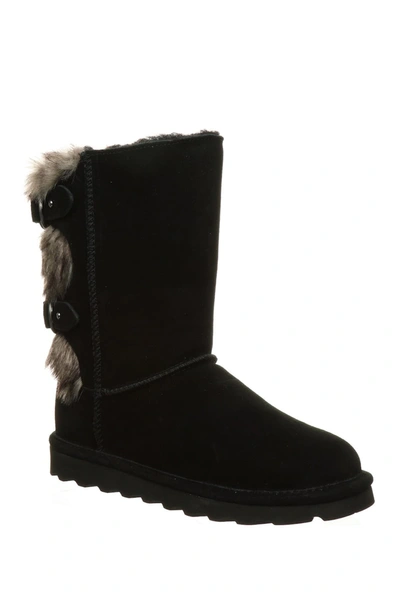 Bearpaw Eloise Faux Fur Buckled Strap Boot In Black Ii 011