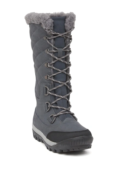 Bearpaw Isabella Genuine Sheepskin Lined Lace-up Boot In Charcoal