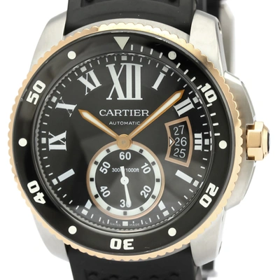 Pre-owned Cartier Automatic W7100055 Men's Wristwatch 43 Mm In Black