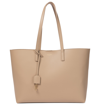Saint Laurent Shopping E/w Leather Tote In Beige