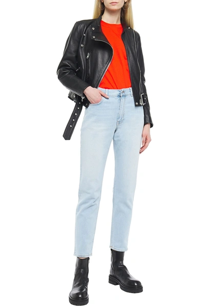 Acne Studios Lewis Leather Biker Jacket In Black