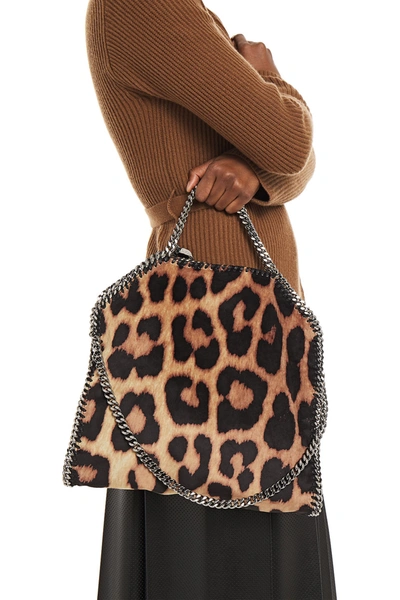 Stella Mccartney Chain trimmed Leopard print Velvet Tote In Animal