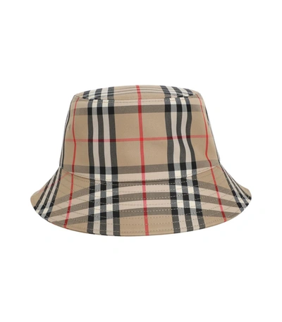 Burberry Archive Beige Checkered Bucket Hat In Neutral