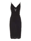 DONDUP CROSSOVER DRESS IN BLACK