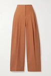 LVIR PLEATED WOOL-BLEND WIDE-LEG PANTS