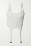 DION LEE RIBBED COTTON-JERSEY BUSTIER TOP