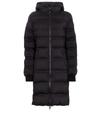 Moncler Talev Long Leather-trim Puffer Coat In Black