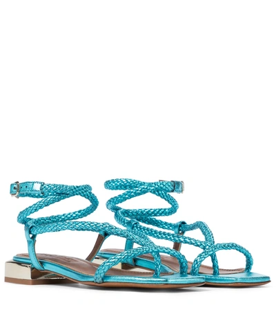 Souliers Martinez Amanecer 40 Woven Sandals In Blue