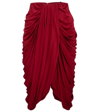 Isabel Marant Drape-detail High-waisted Skirt In Red
