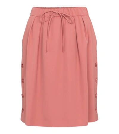Max Mara Cesena Wool-gabardine Miniskirt In Pink